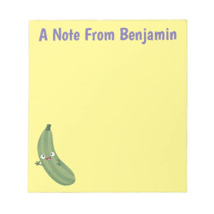 Niedlicher Zucchini-Happy-Cartoon Notizblock