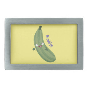 Niedlicher Zucchini-Happy-Cartoon Rechteckige Gürtelschnalle