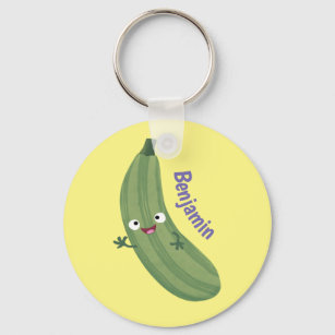 Niedlicher Zucchini-Happy-Cartoon Schlüsselanhänger