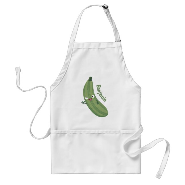 Niedlicher Zucchini-Happy-Cartoon Schürze (Vorne)