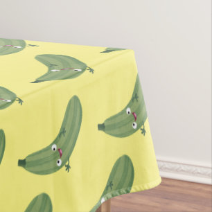 Niedlicher Zucchini-Happy-Cartoon Tischdecke