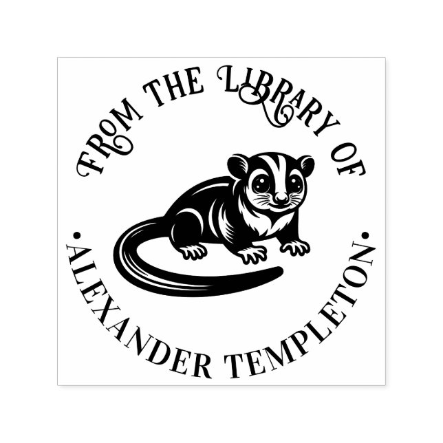 Niedlicher Zucker-Glider-Bibliothek Buchname #1P Permastempel (Design)