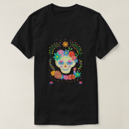 Niedlicher Zucker Skull Día de los Muertos T-Shirt