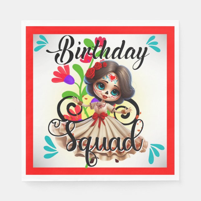 Niedlicher Zuckerhut Geburtstag Serviette (Vorderseite)