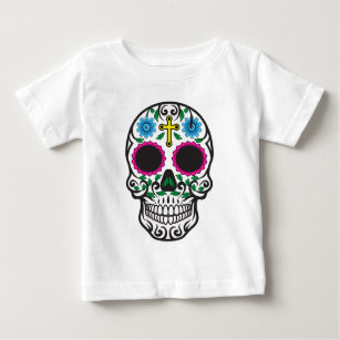 Niedlicher Zuckerschädel Baby T-shirt