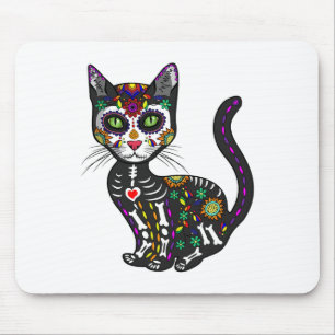 Niedlicher Zuckerschädel mexikanische Katze Hallow Mousepad