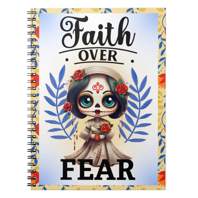 Niedlicher Zuckerschädel Notizblock (Vorderseite)