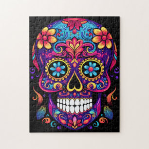 Niedlicher Zuckerschädel Puzzle