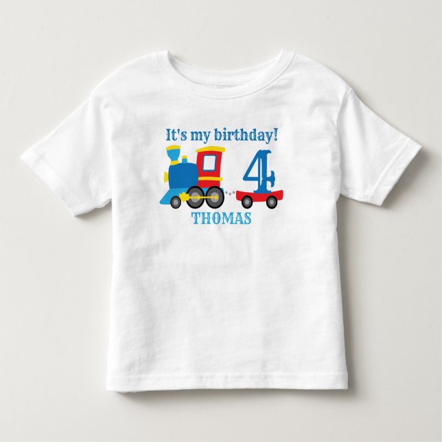 Niedlicher Zug Geburtstag Kleinkind T - Shirt (Vorderseite)