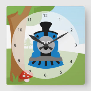Niedlicher Zug Quadratische Wanduhr