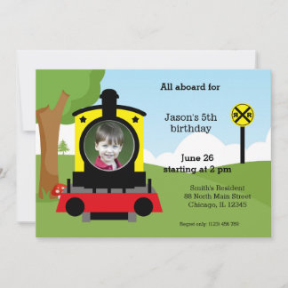 Niedlicher ZugGeburtstag Einladung