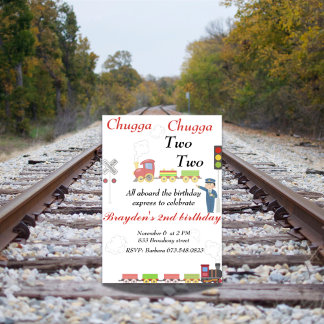 Niedlicher Zuggeburtstag Einladung zum zweiten Geb