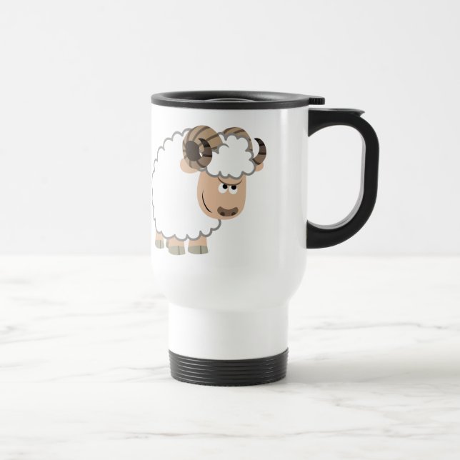Niedlicher zuversichtlicher Cartoon Ram Tasse (Rechts)