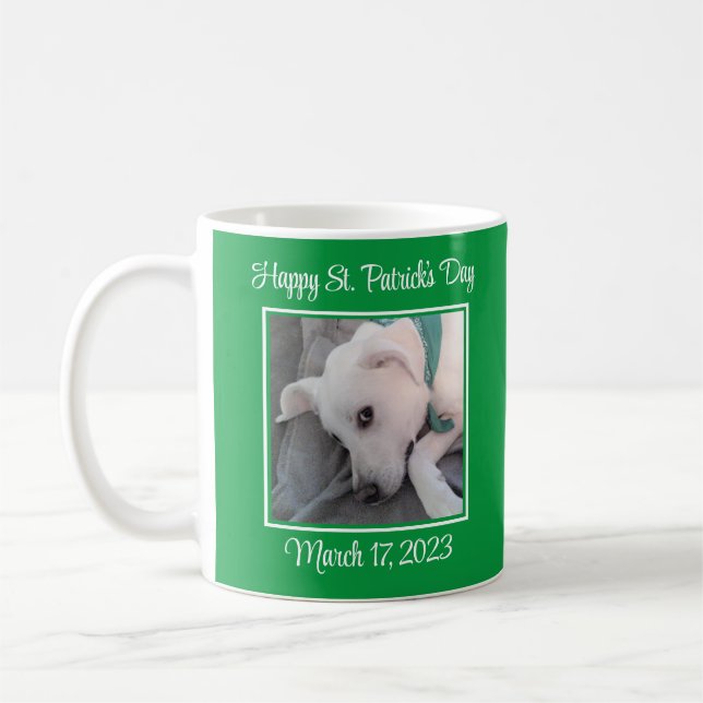 Niedlicher zwei Foto St. Patrick's Day Green Lazy  Kaffeetasse (Links)