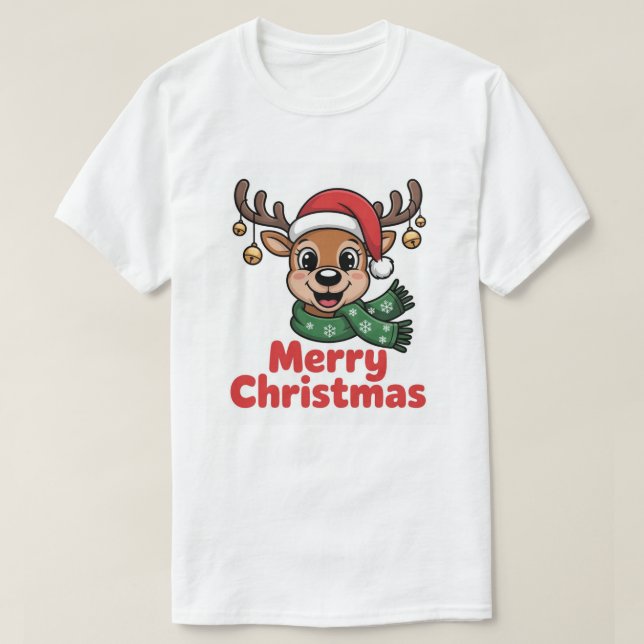 NiedlicherWeihnachtsrentierPulloverMerryChristmas T-Shirt (Design vorne)