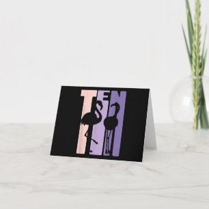 Niedliches 10. Geburtstagsgeschenk I Flamingo I 10 Dankeskarte