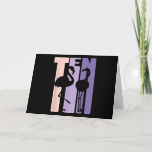 Niedliches 10. Geburtstagsgeschenk I Flamingo I 10 Dankeskarte