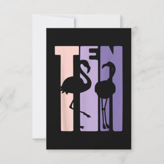 Niedliches 10. Geburtstagsgeschenk I Flamingo I 10 Einladung