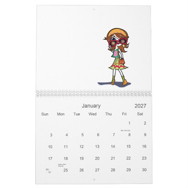 Niedliches 2012 kalender (Jan 2027)
