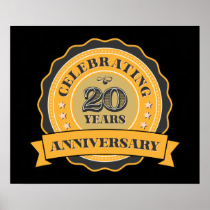 niedliches 20-jähriges Bestehen Poster