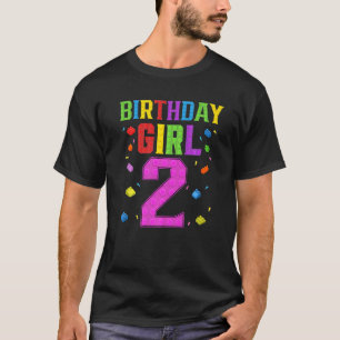Niedliches 2. Geburtstag 2 Jahre Altes Gebäude Mäd T-Shirt