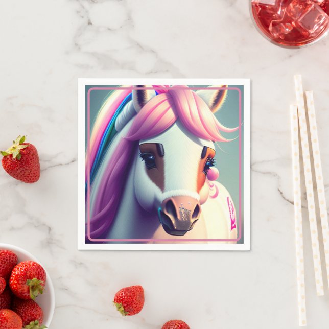 Niedliches 3D-Spirit-Pony-2-Party Serviette (Beispiel)