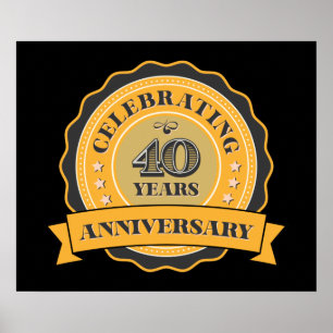 niedliches 40-jähriges Jubiläumsposter Poster