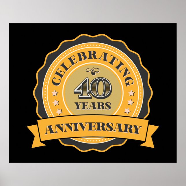 niedliches 40-jähriges Jubiläumsposter Poster (Vorne)