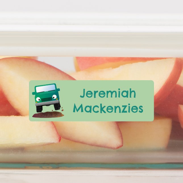 Niedliches 4X4 Cartoon für Geländefahrzeuge person Etiketten (Befestigt)