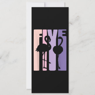 Niedliches 5. Geburtstagsgeschenk I Flamingo I 5 J Einladung