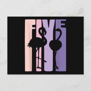 Niedliches 5. Geburtstagsgeschenk I Flamingo I 5 J Postkarte