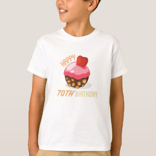Niedliches 70. Geburtstagsdesign mit Schokoladenku T-Shirt