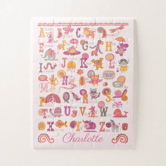 Niedliches ABC Animal Alphabet Puzzle (Vertikal)