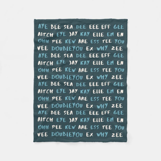 Niedliches ABC "AYE BEE SEA" Phonetic Baby Blanket Fleecedecke (Vorderseite)