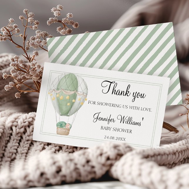 Niedliches Abenteuer erwartet Baby Dusche Dankesch Begleitkarte (Von Creator hochgeladen)