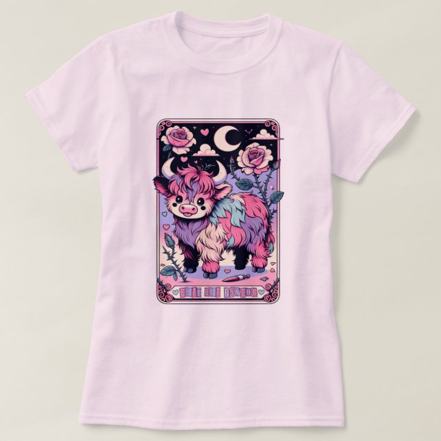 Niedliches aber Pycho-Kuh-Tarot T-Shirt (Design vorne)