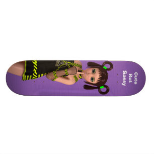 Niedliches aber Sassy Anime Kawaii Girl mit 3D-Att Skateboard