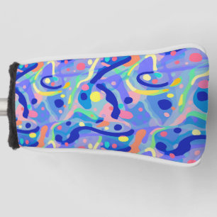 Niedliches Abstraktes blaues Pastell Neon Wiederho Golf Headcover