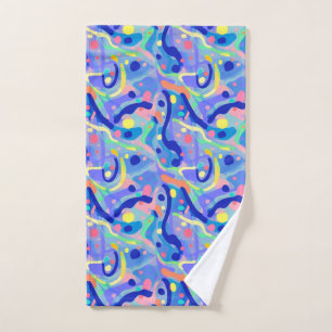 Niedliches Abstraktes blaues Pastell Neon Wiederho Handtuch