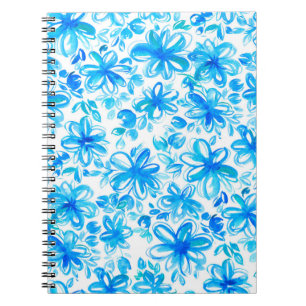 Niedliches abstraktes Blumenchintz in Aquarellfarb Notizblock