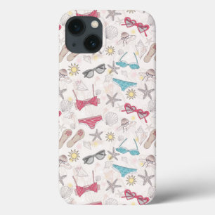 Niedliches Abstraktes Sommermuster iPhone 13 Hülle
