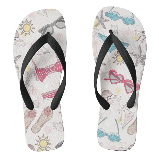 Niedliches Abstraktes Sommermuster Flip Flops (Fußbett)