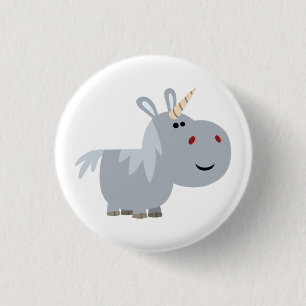 Niedliches Abzeichen für Cartoon-Unicorn-Taste Button