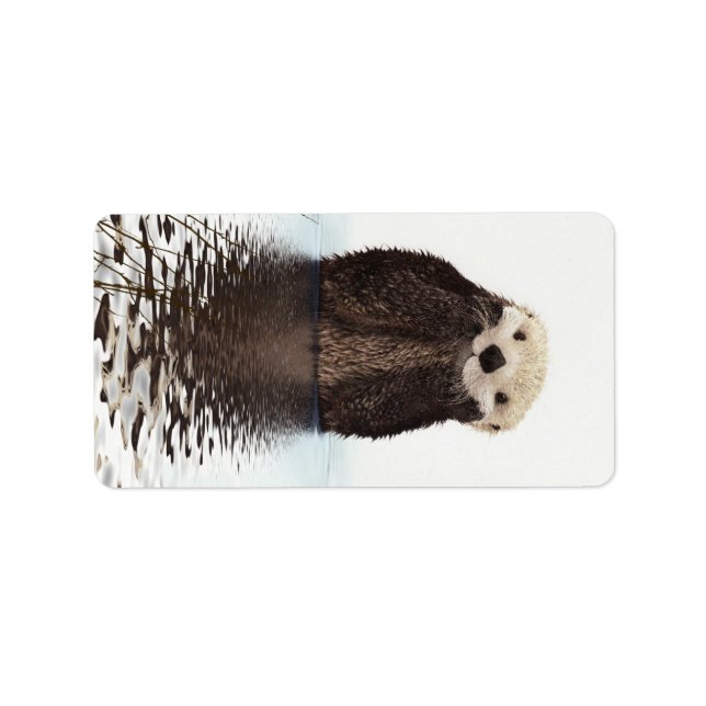 Niedliches Adorable Fluffy Otter Animal Adressaufkleber (Vorne)