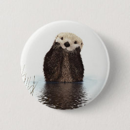 Niedliches Adorable Fluffy Otter Animal Button