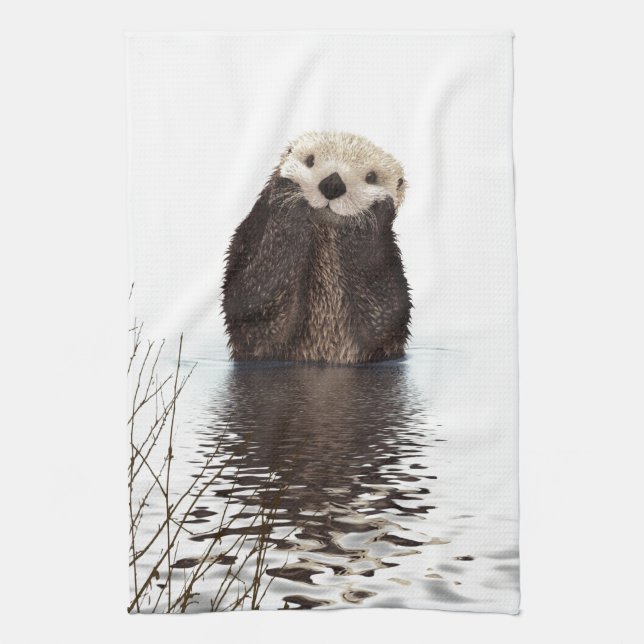 Niedliches Adorable Fluffy Otter Animal Handtuch (Vertikal)