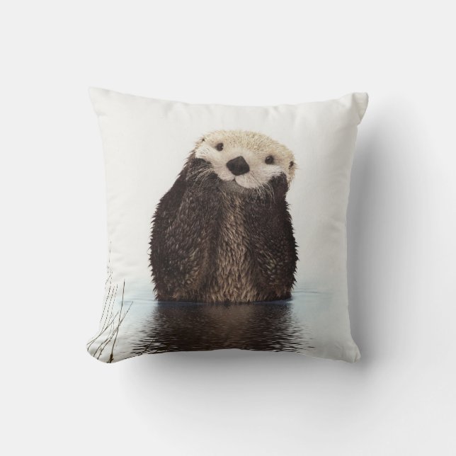 Niedliches Adorable Fluffy Otter Animal Kissen (Vorderseite)