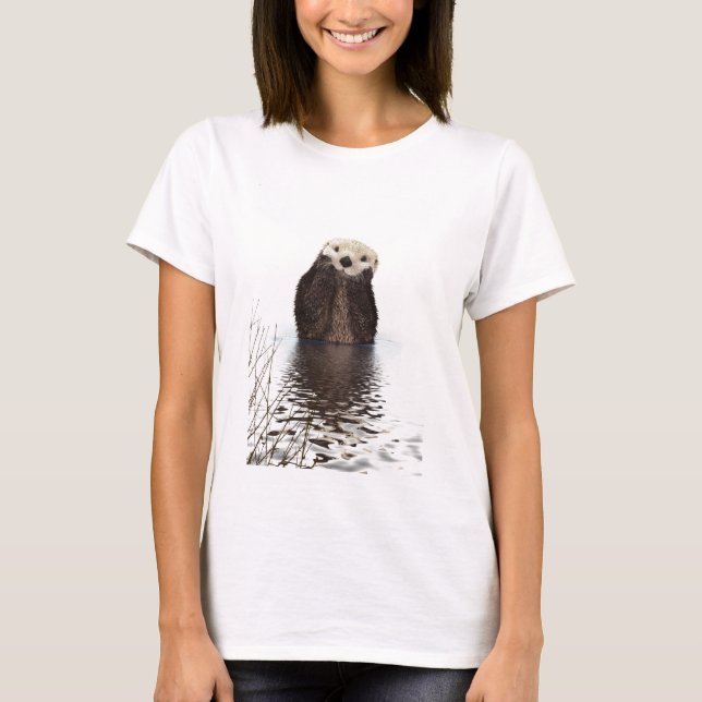 Niedliches Adorable Fluffy Otter Animal T-Shirt (Vorderseite)