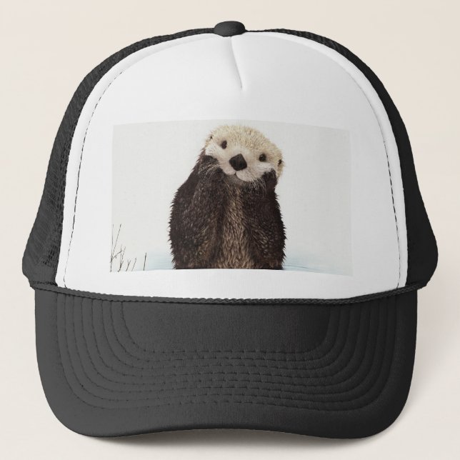 Niedliches Adorable Fluffy Otter Animal Truckerkappe (Vorderseite)
