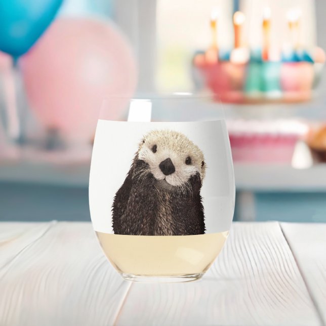 Niedliches Adorable Fluffy Otter Animal Weinglas Ohne Stiel (Insitu (Baby Party))